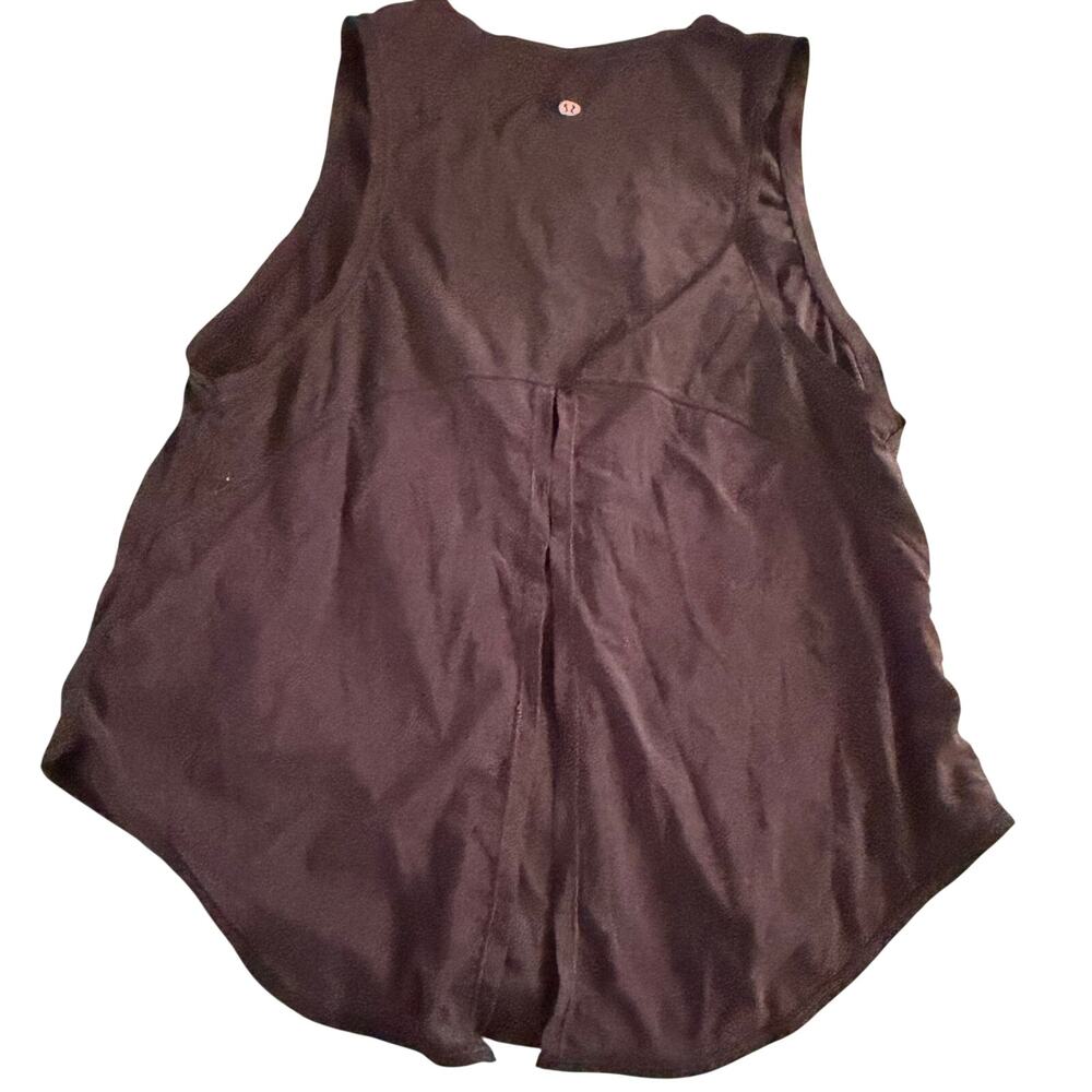 Lululemon lightweight sleeveless flowy top w open back size 8 dark burgandy yoga